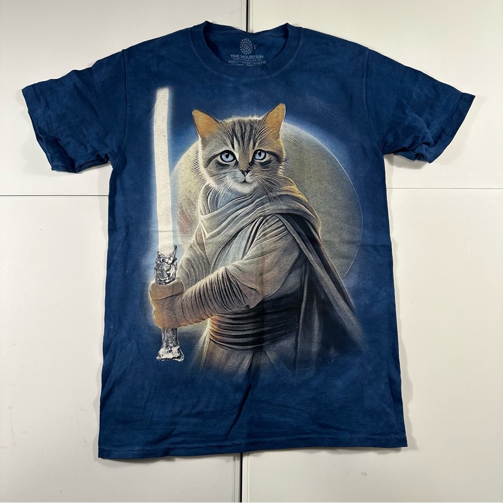 Small The Mountain by liquid blue Lightsaber Cat Short Sleeve Shirt  Unixsex